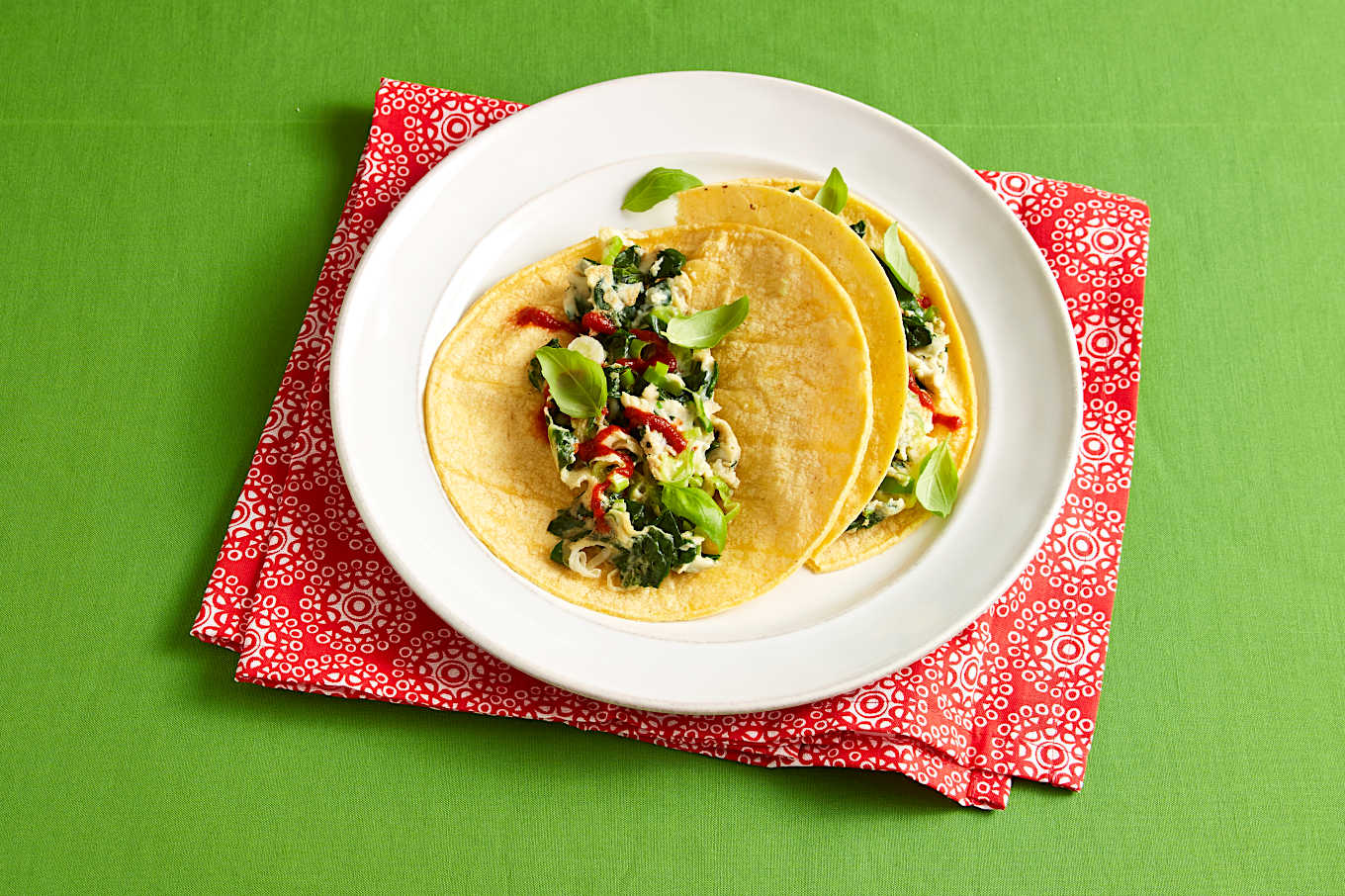 Quick and Easy Breakfast Egg Tacos with Spinach